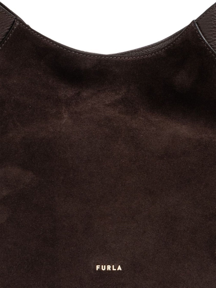 Furla Curved Medium Handbag In Smooth Leather