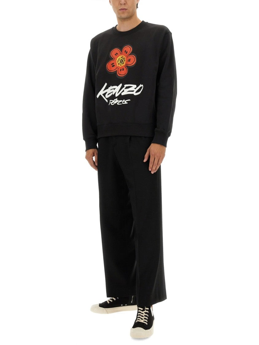 Kenzo Bold Floral Graphic Sweatshirt With Signature Logo