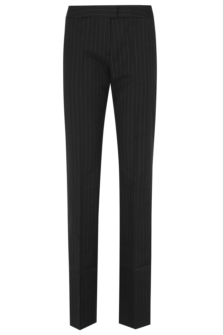 The Andamane Black Gladys Pinstripe Straight-Leg Pants