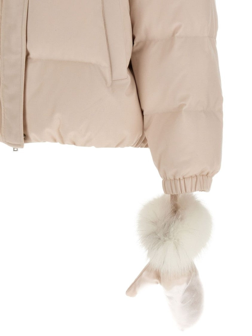 Yves Salomon Soft Beige Down Jacket