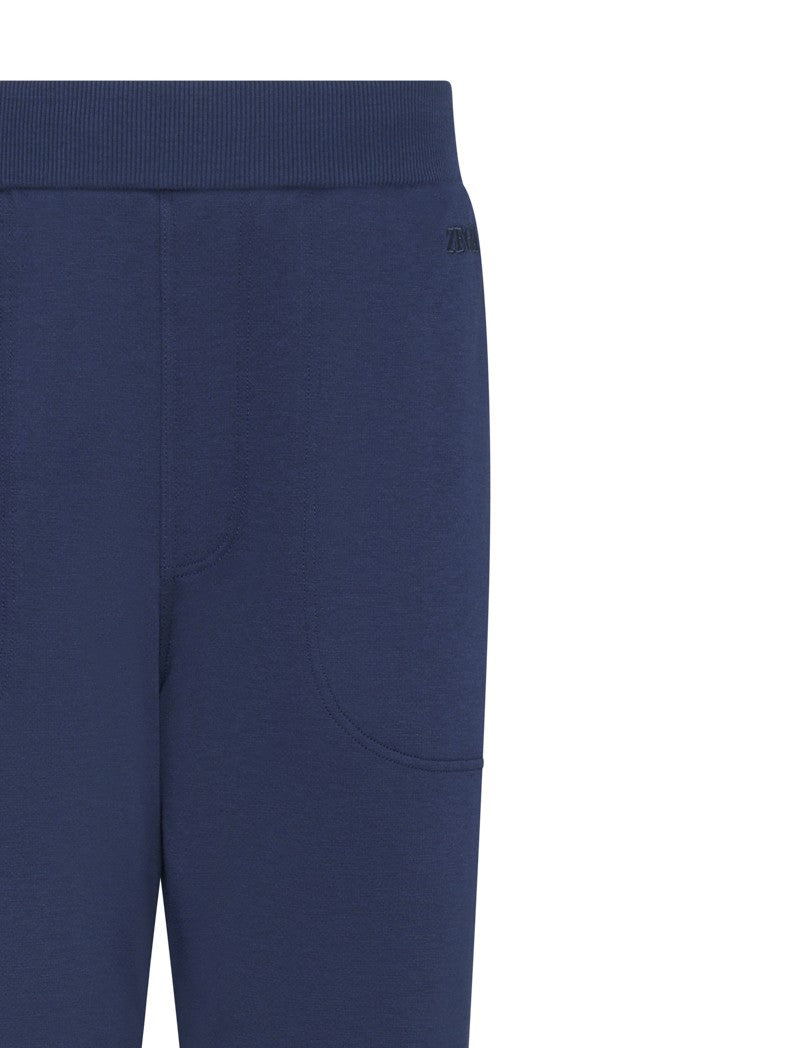 Zegna Tapered Fit Trousers With Ribbed Waistband