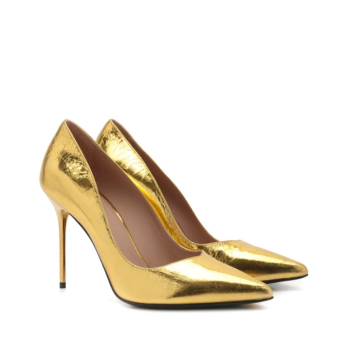 Balmain Gold Leather Pumps