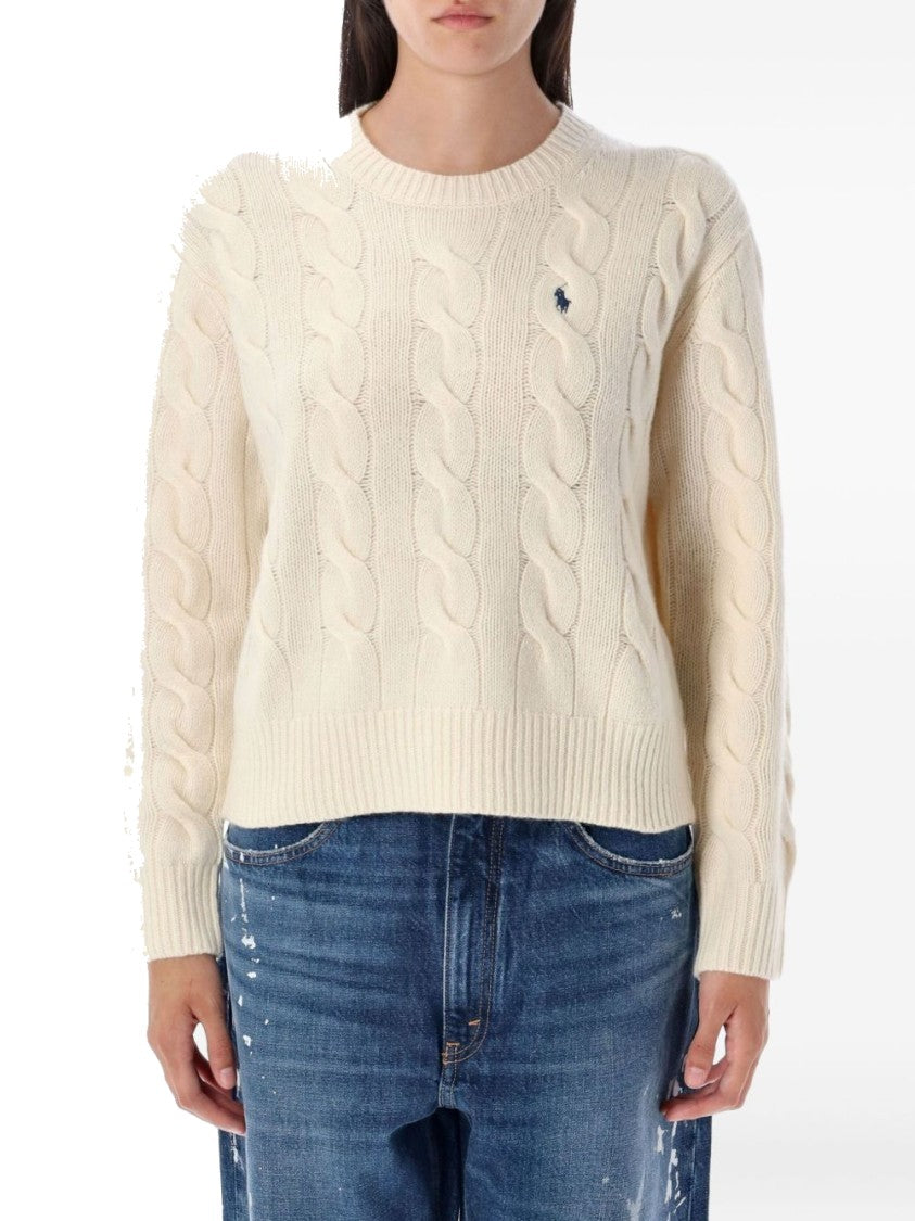 Polo Ralph Lauren Cropped Cable-Knit Sweater