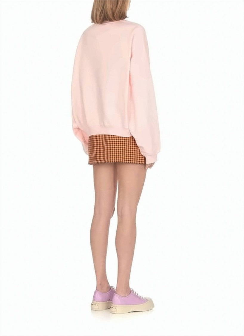 Marni Pastel Pink Long-Sleeve Top With Bold Brushstroke Detailing