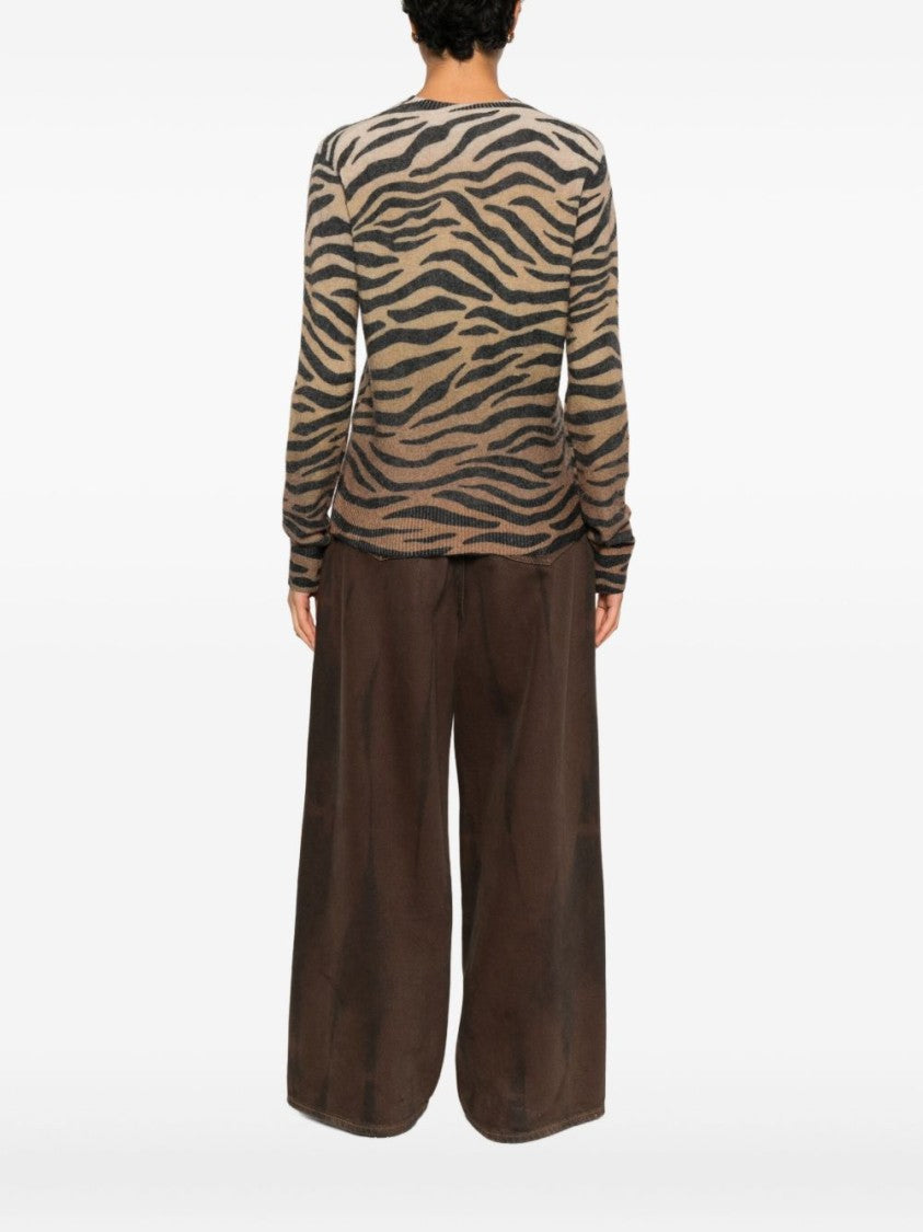 Mc2 Saint Barth Multicolour Animal Print Knit Sweater