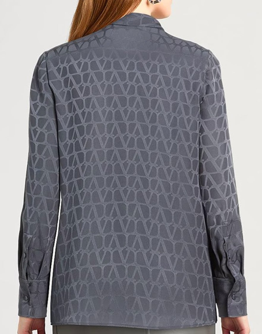 Valentino Garavani Textured Blue Shirt