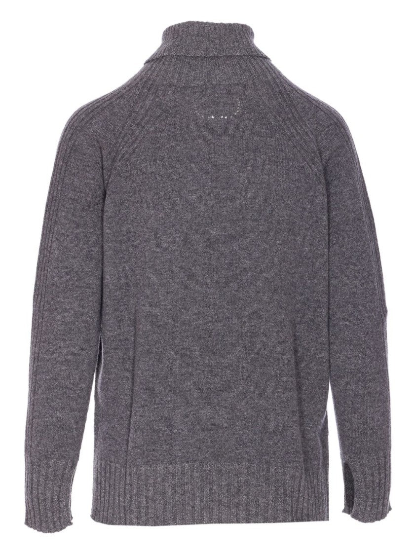 Twin-Set High Neck Relaxed-Fit Sweater With Ribbed Detailing