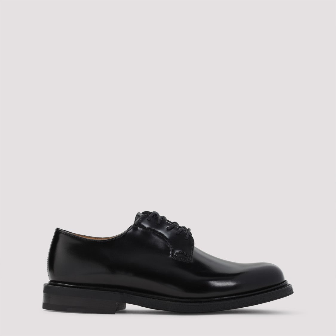 Church's Polished Leather Lace-Up Shoes With Rounded Toe