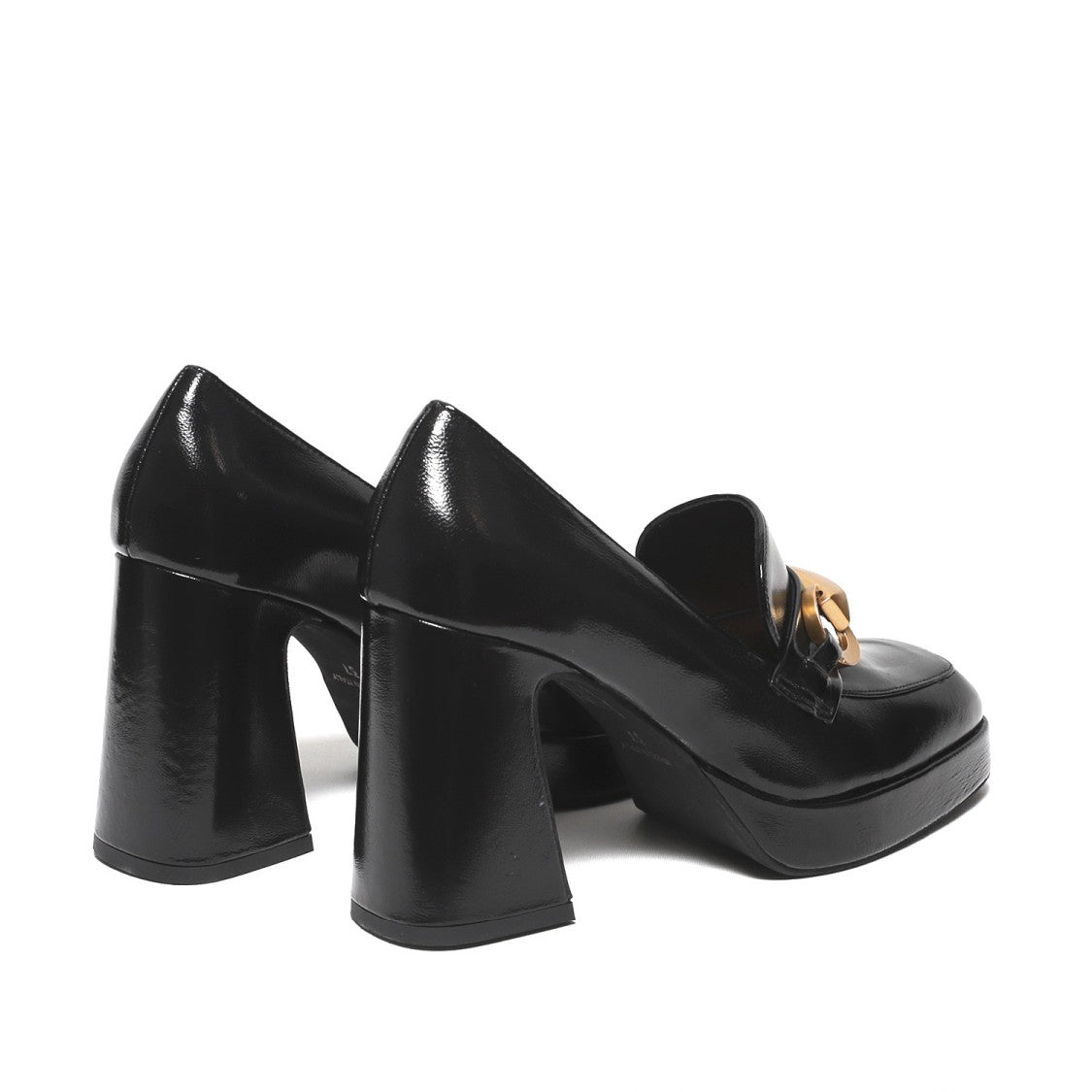 Chantal Black Moccasin With Gold Clamp