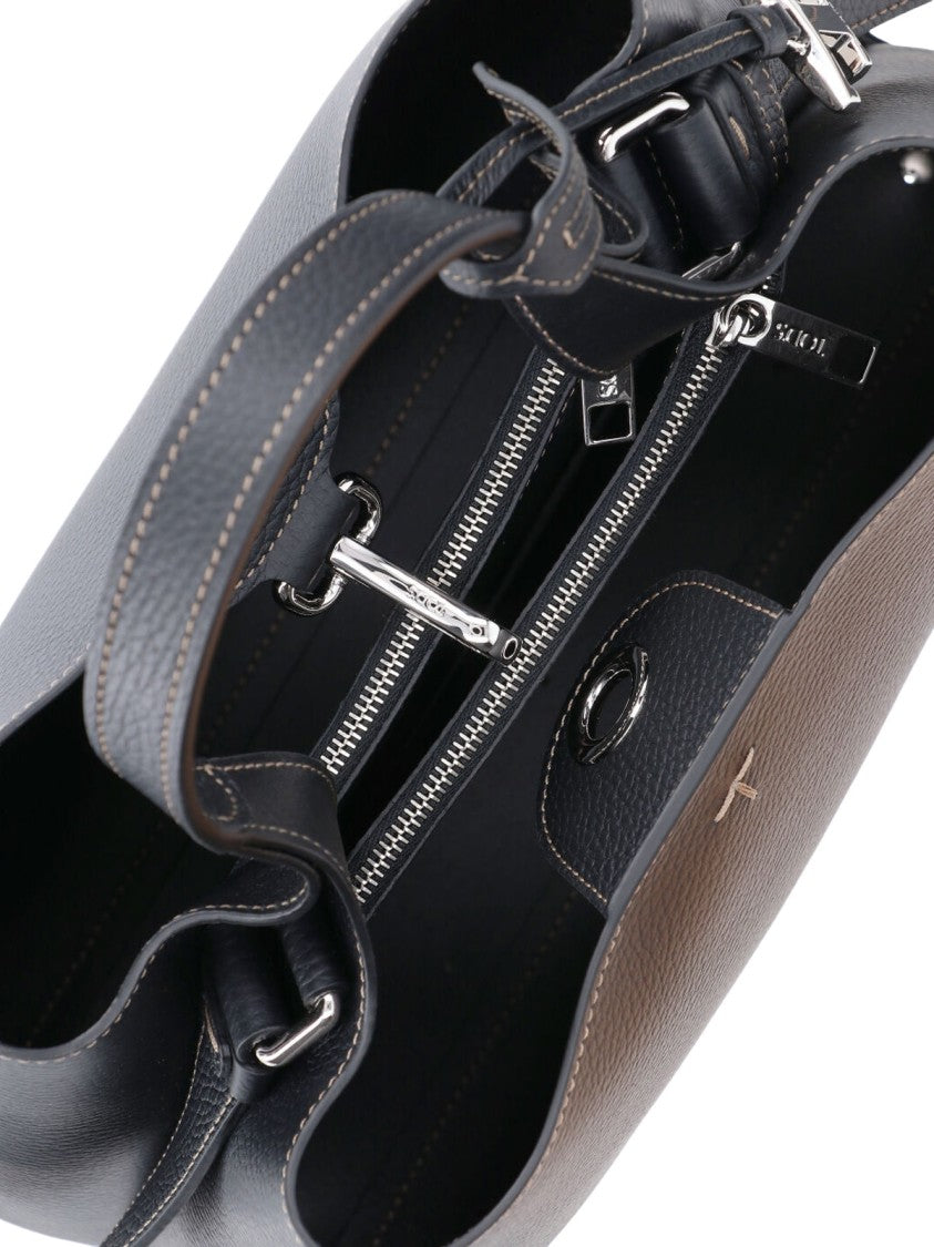 Tod's Black Bag With Structured Silhouette And Smooth Texture