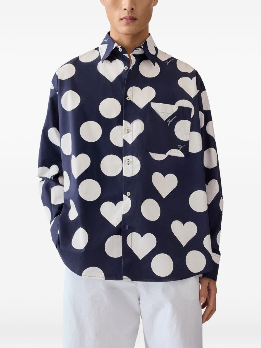 Jacquemus Silk And Nylon Point Collar Shirt