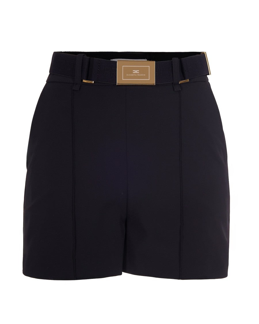 Elisabetta Franchi Fitted Technical Fabric Shorts
