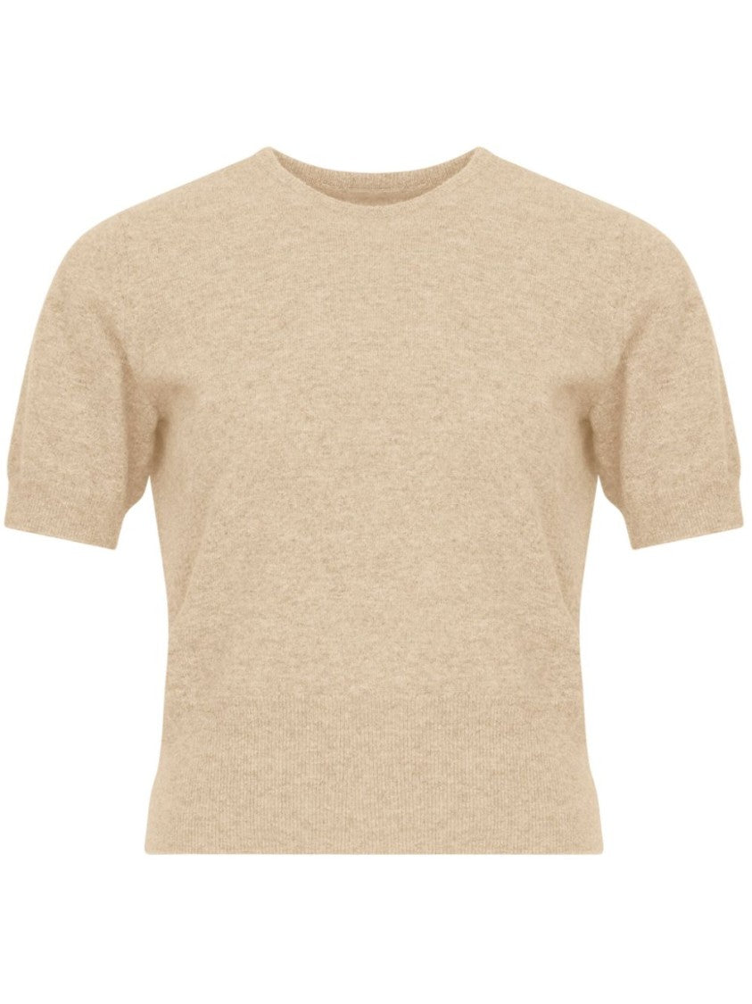 Maison Margiela Beige Knitted Wool Short-Sleeved Top