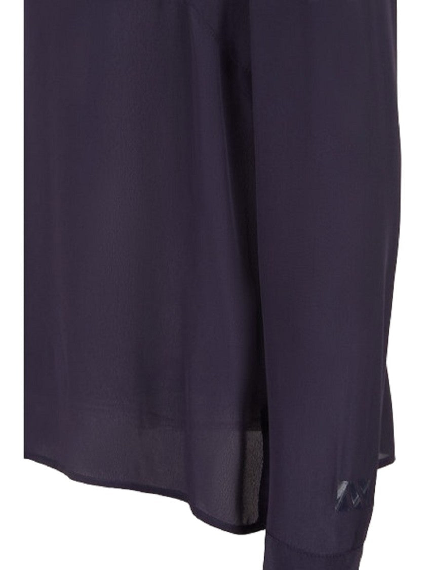 Armani Exchange Long-Sleeved Viscose Crepe Shirt With Classic Collar