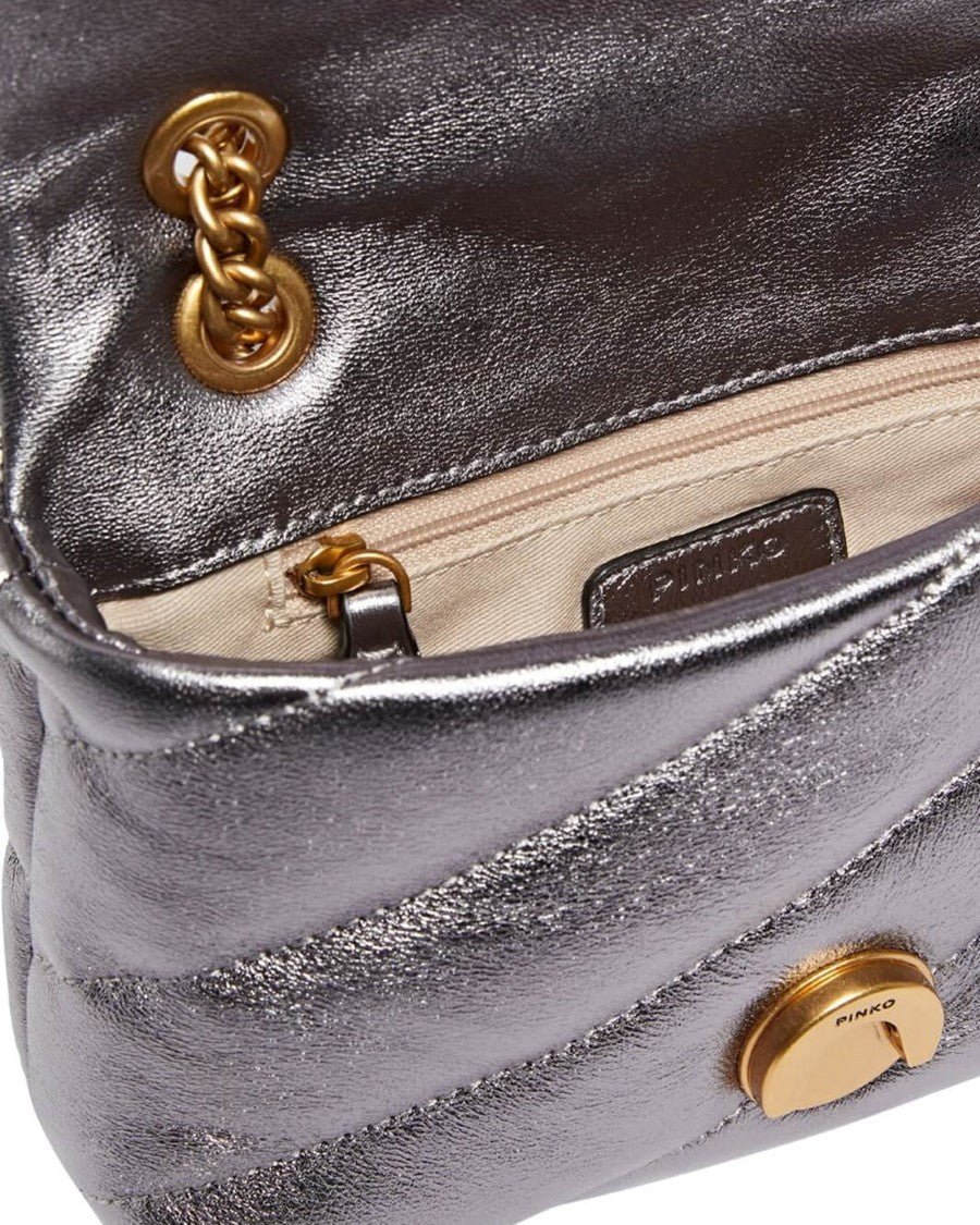 Pinko Baby Love Bag Puff In Anthracite Antique Gold