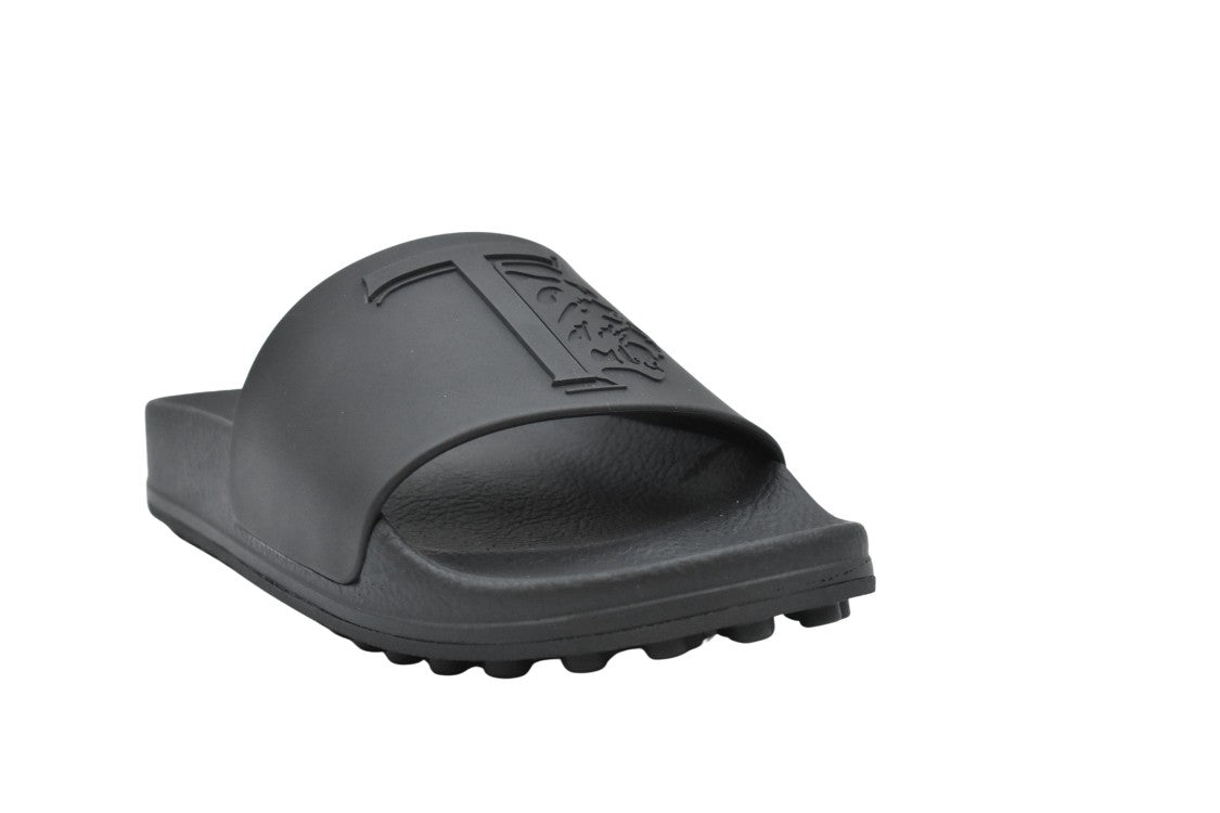 Tod's Matte Black Slip-On Slides With Textured Sole