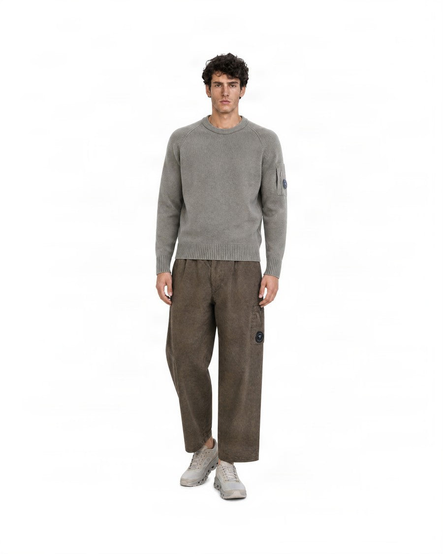 C.P. Company Fallen Rock Lens Crew Neck Wool-Blend Sweater