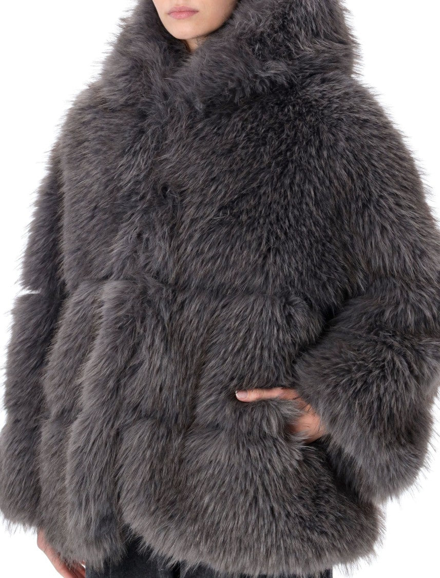 Sword Sword Faux Fur Gray Coat