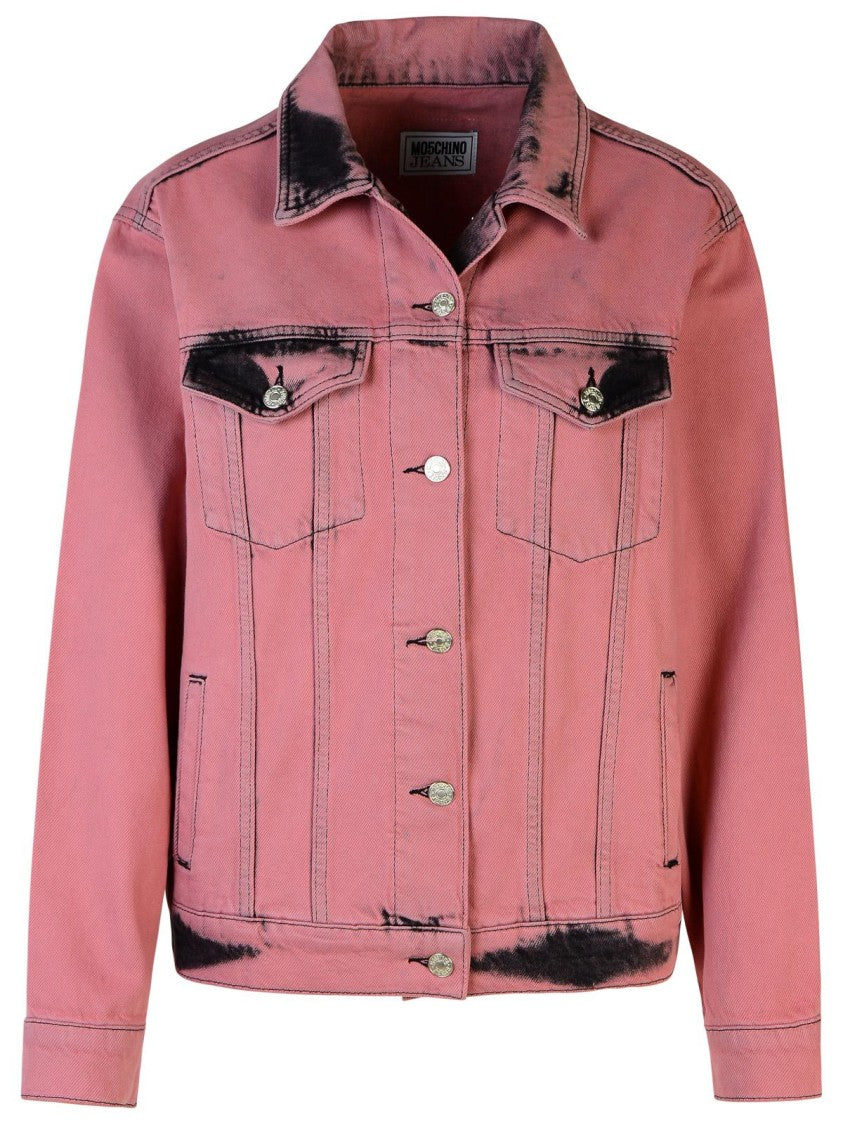 Moschino Jeans Pink Cotton Jeans Jacket