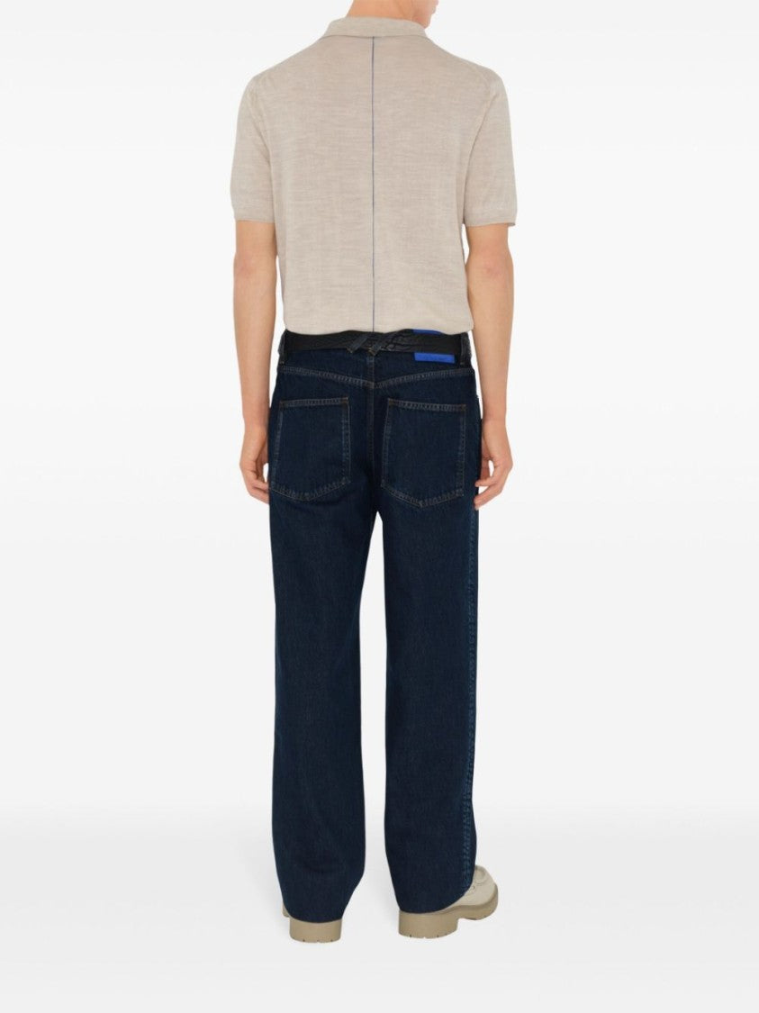 Burberry Navy Blue Straight-Leg Jeans In Organic Cotton Blend