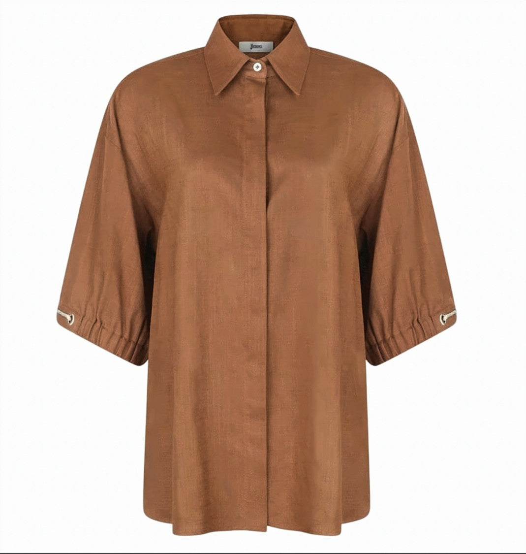 Herno Brown Short Sleeve Cotton Shirt