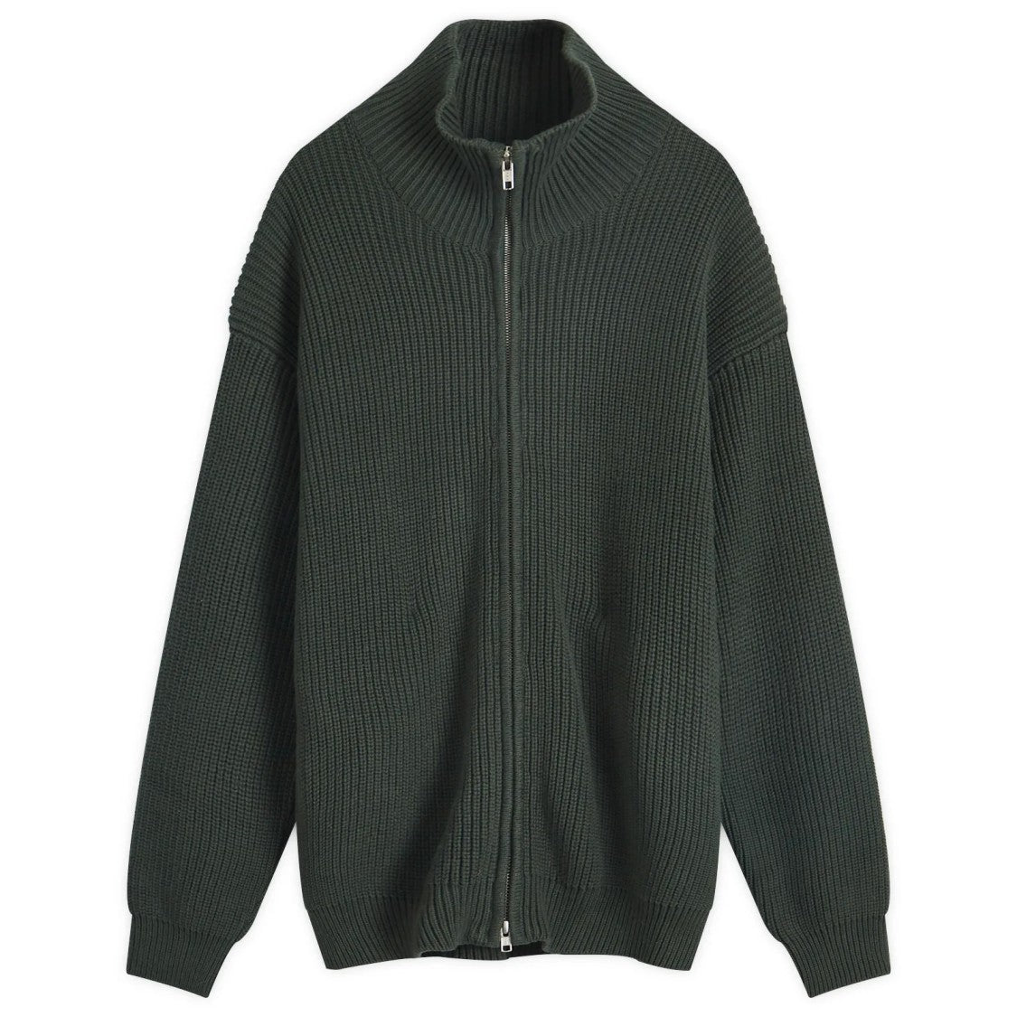 Wax London Textured Ribbed Cardigan With High Collar
