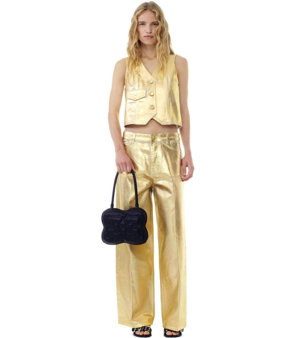Ganni Gold Denim Vest