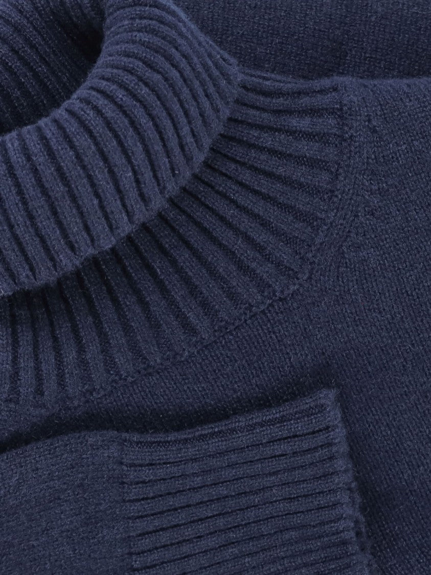 Drumohr Cashmere Turtleneck Sweater With Ribbed Details