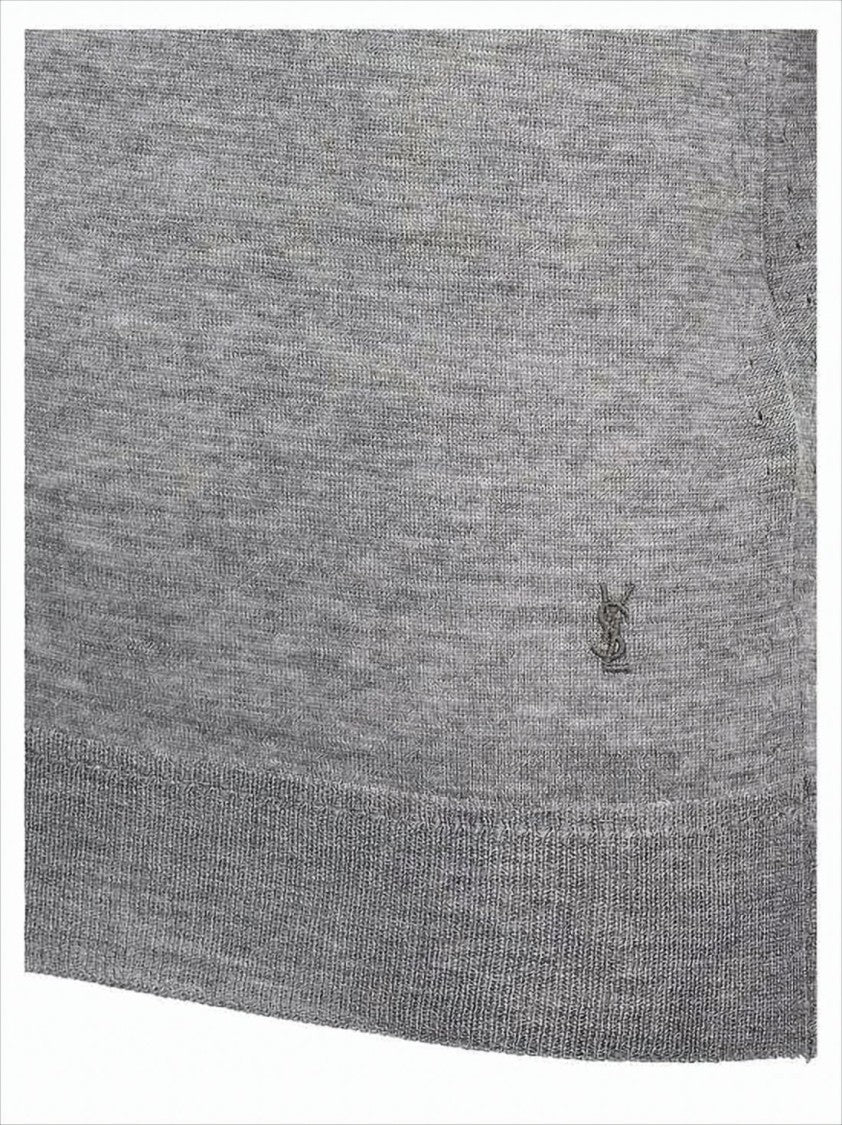 Saint Laurent Refined Grey Wool Turtleneck Sweater By Saint Laurent