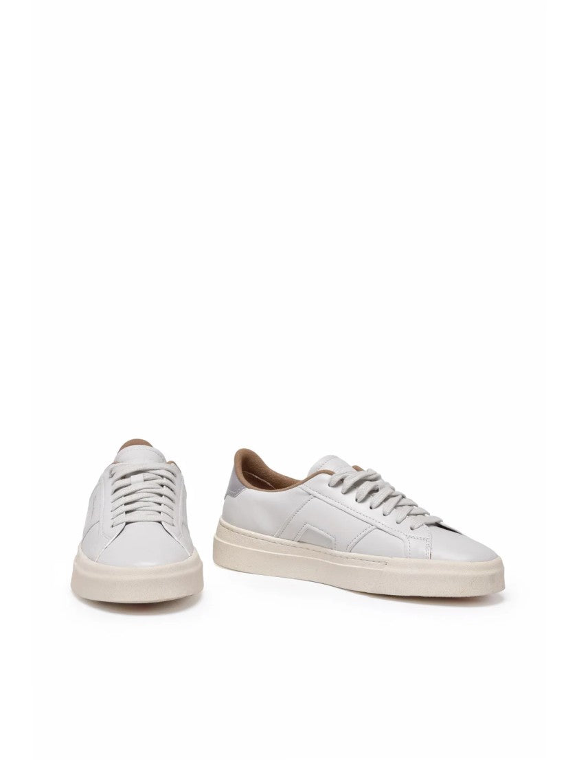 Santoni White Leather Minimalist Sneakers