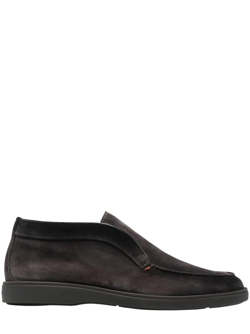 Santoni Dragon Moccasin Suede Loafers