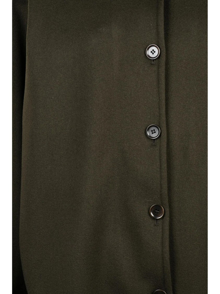 Aspesi Boxy Button-Down Wool Coat With Functional Pockets
