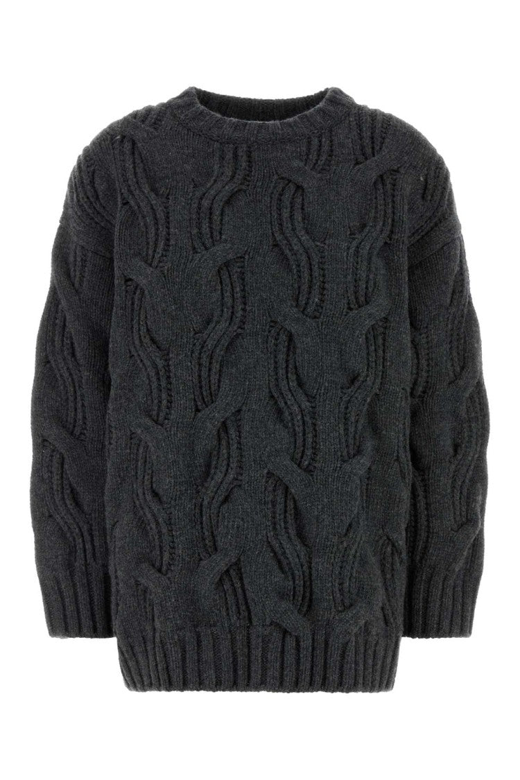 Bottega Veneta Dark Grey Wool Oversize Sweater