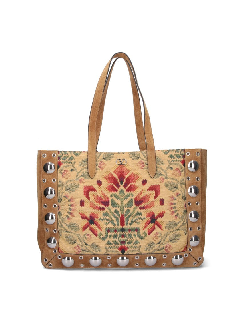 Valentino Garavani "Nellcôte" Large Tote Bag – Brown