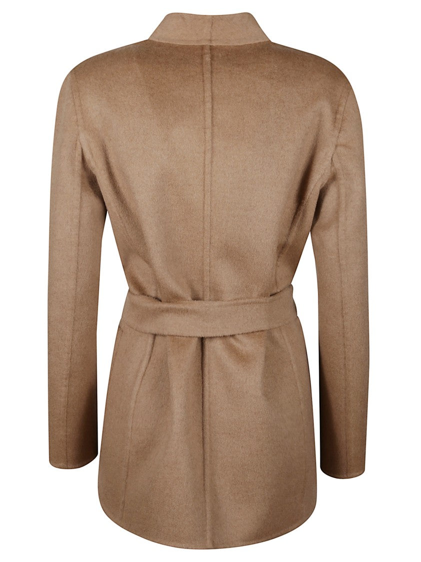 Max Mara Belted Tailored Jacket With Shawl Collar And Patch Pockets