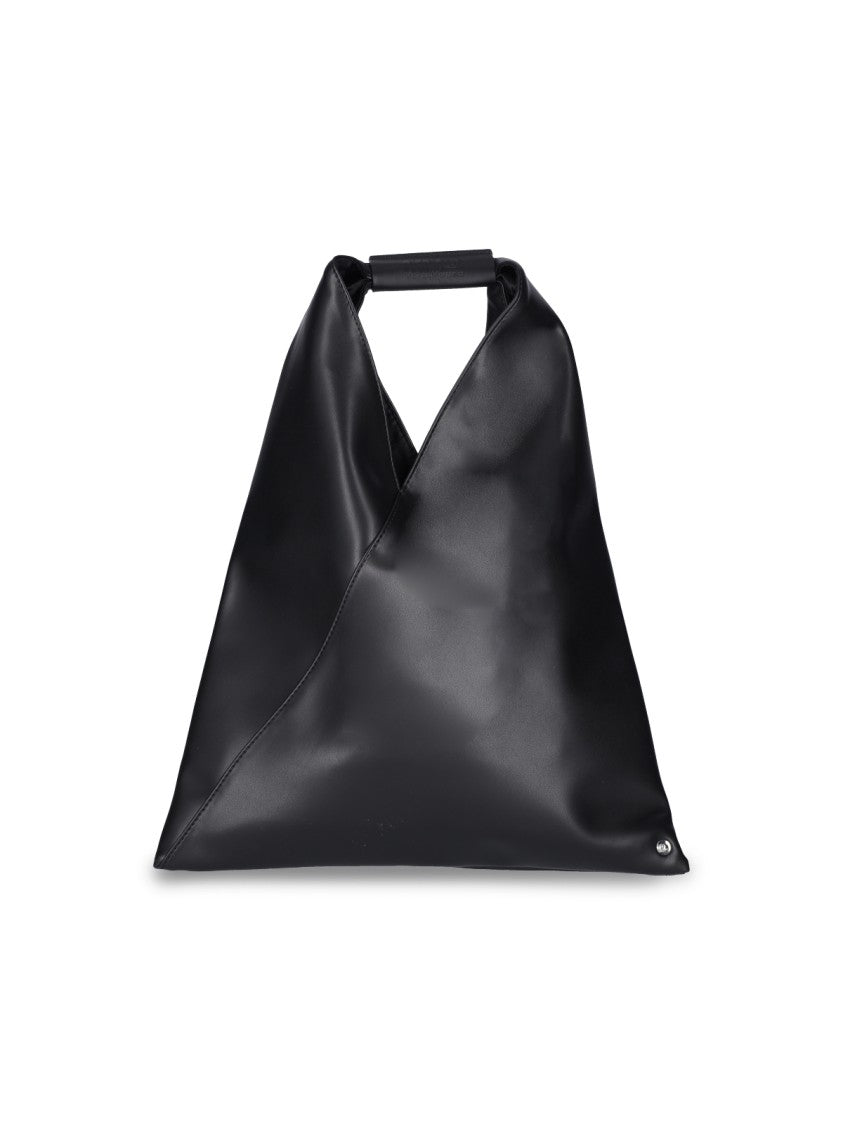 Mm6 By Maison Margiela Black Faux Leather Small "Japanese" Tote Bag