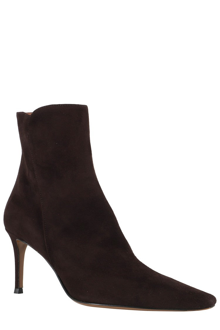 Roberto Festa Pointed Toe Ankle Boot In Dark Suede