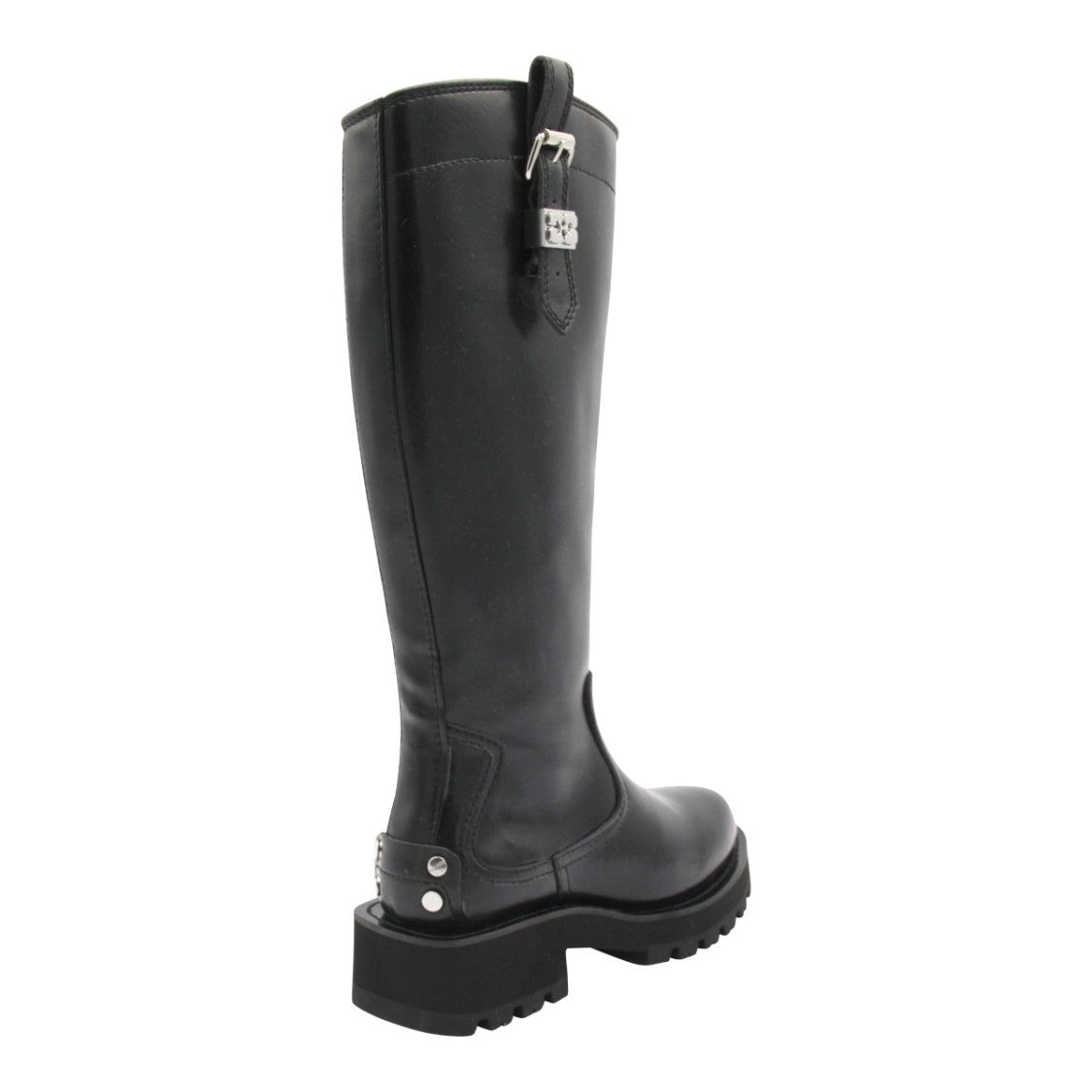 Ganni Tall Black Boots With Sole