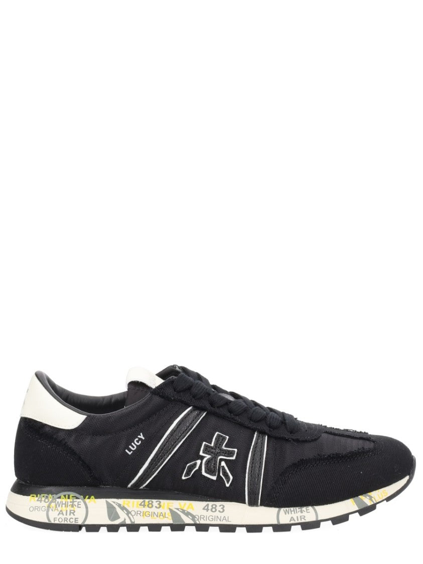 Premiata Lucy Black Fabric Low Sneakers