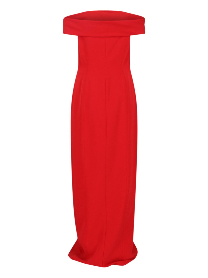 Polo Ralph Lauren Off-Shoulder Red Maxi Dress