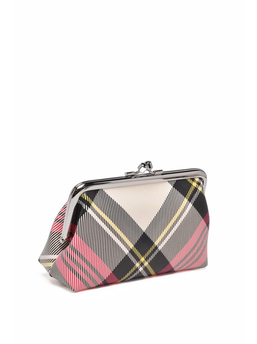Vivienne Westwood Fuchsia Polyurethane Tartan Clutch
