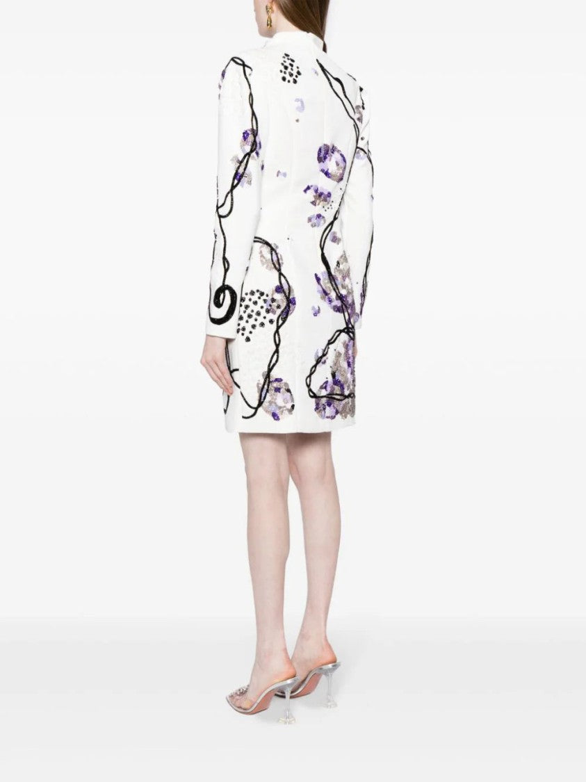 Saiid Kobeisy Canton Crepe, Mini Beaded Dress