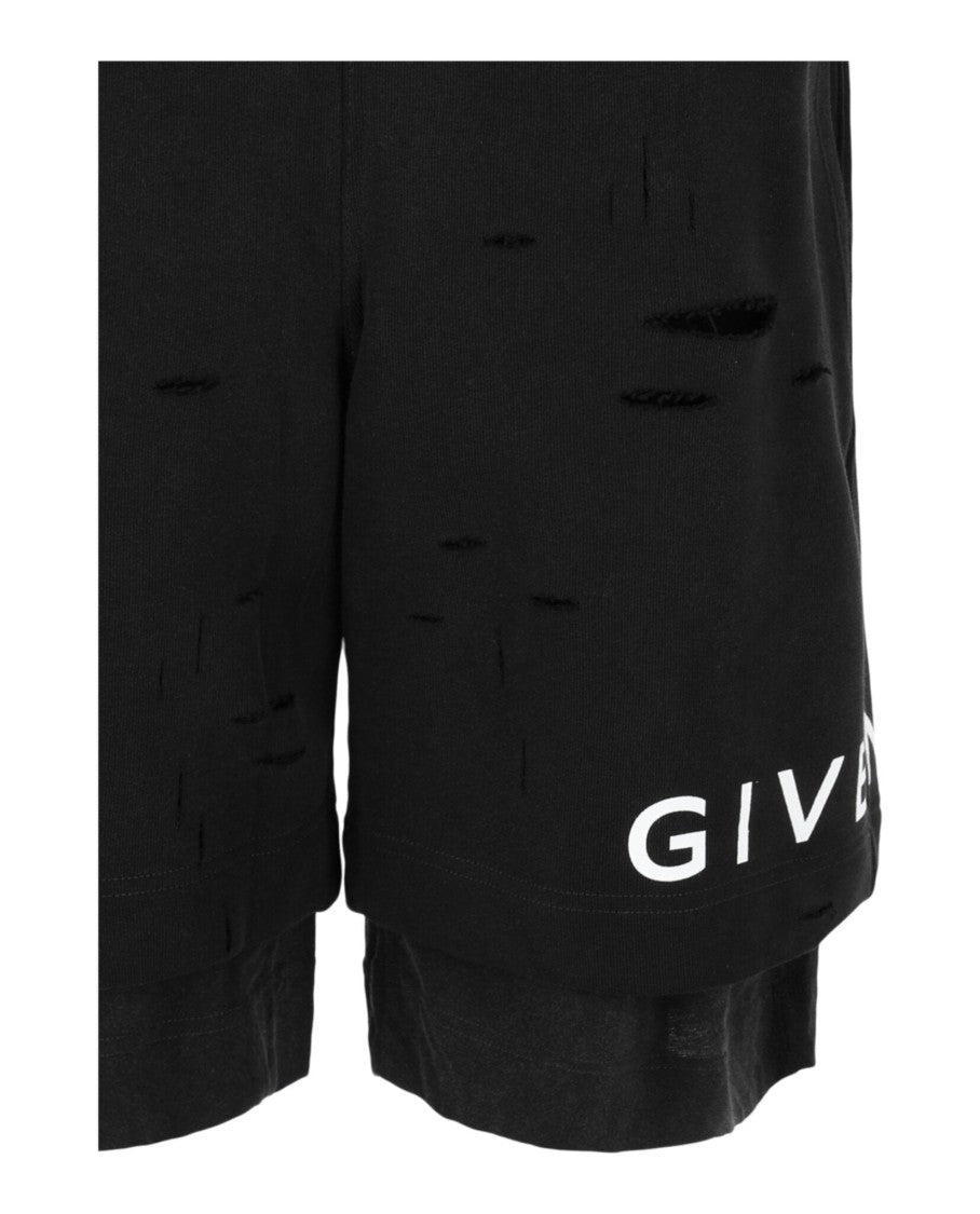 Givenchy Distressed Logo Shorts