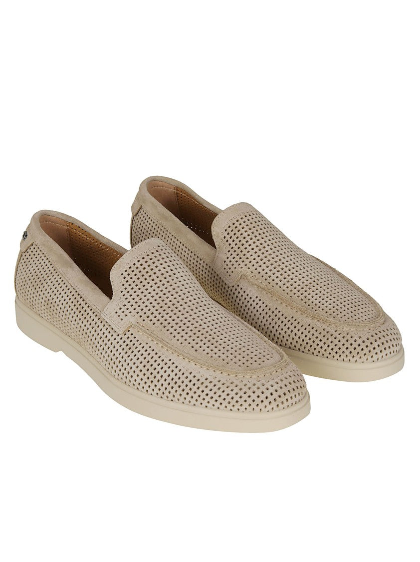 Baldinini Perforated Suede Slip-On Loafers