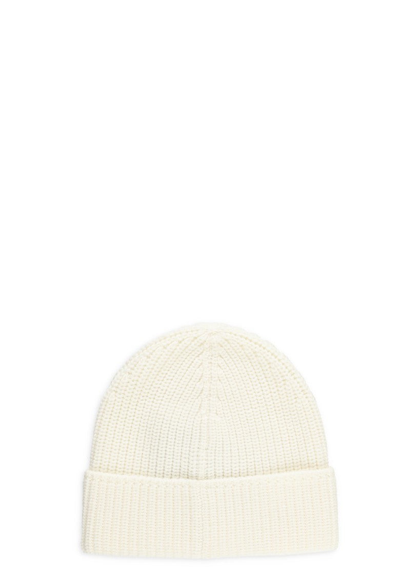 Canada Goose Ribbed Wool Beanie With Contrasting Logo Patch