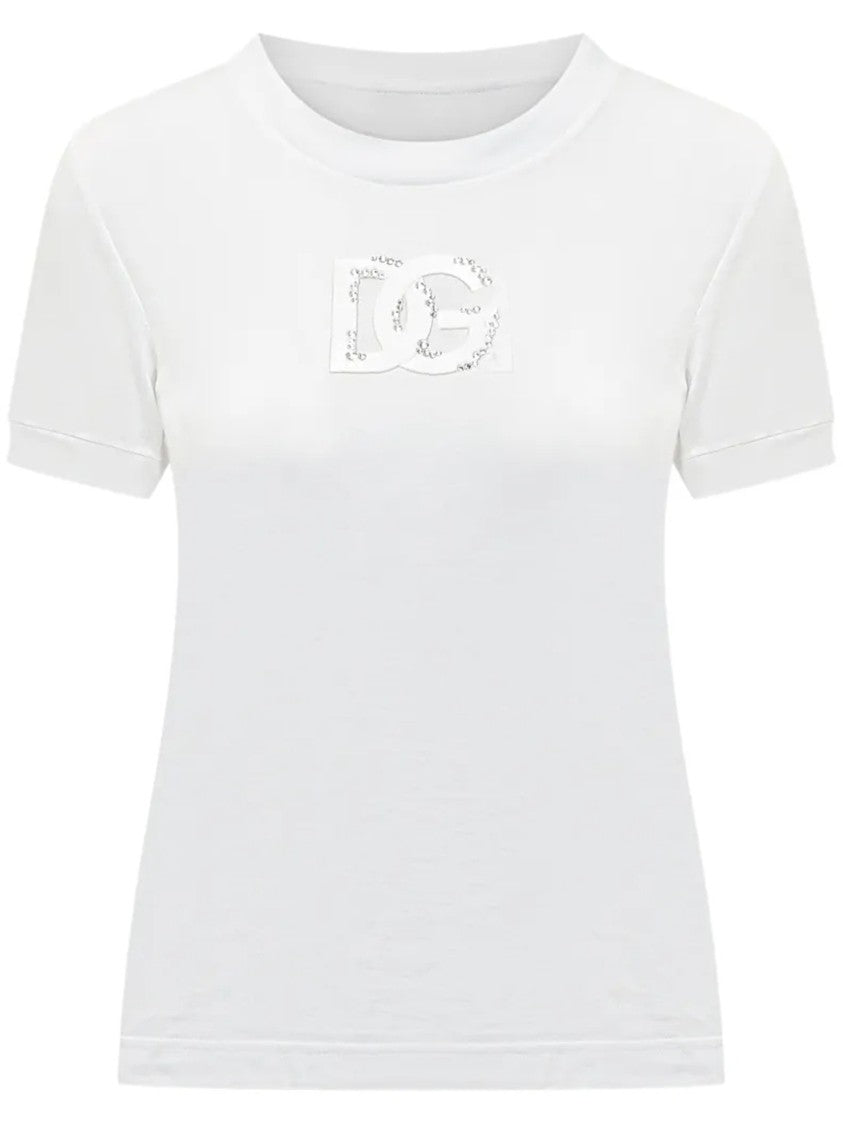 Dolce & Gabbana White Fitted Short-Sleeve Cotton T-Shirt