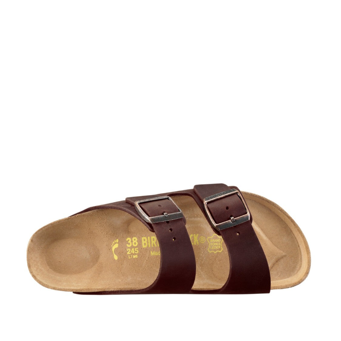 Birkenstock Brown Oiled Leather Two-Strap Arizona Sandals