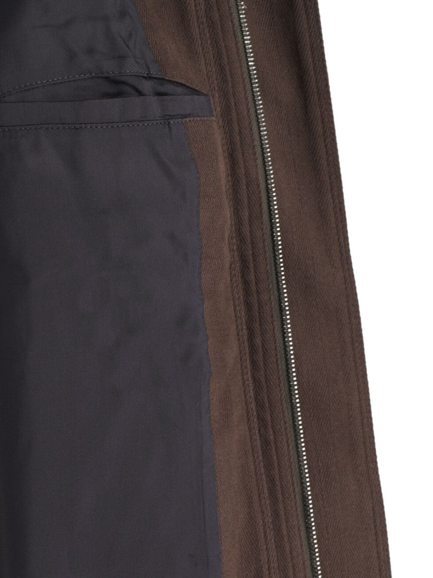 Kiko Kostadinov Brown Boxy Piped High-Collar Jacket