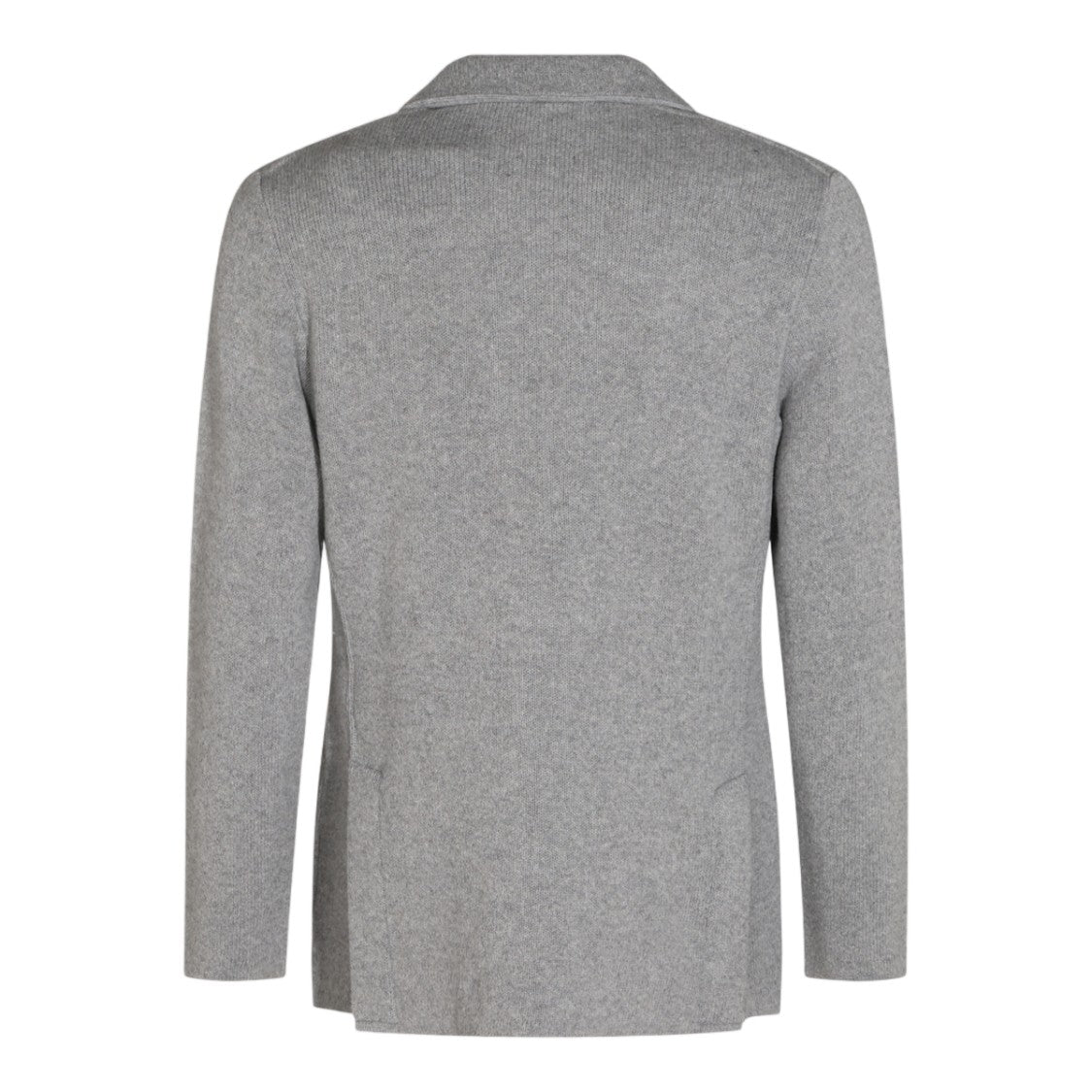Lardini Textured Knit Notched Lapel Floral Pin Blazer