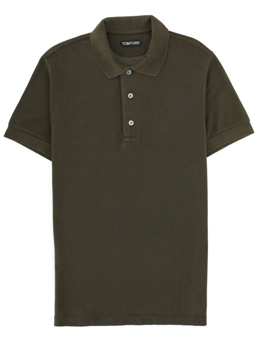 Tom Ford Green Lyocell Blend Minimalist Polo Shirt